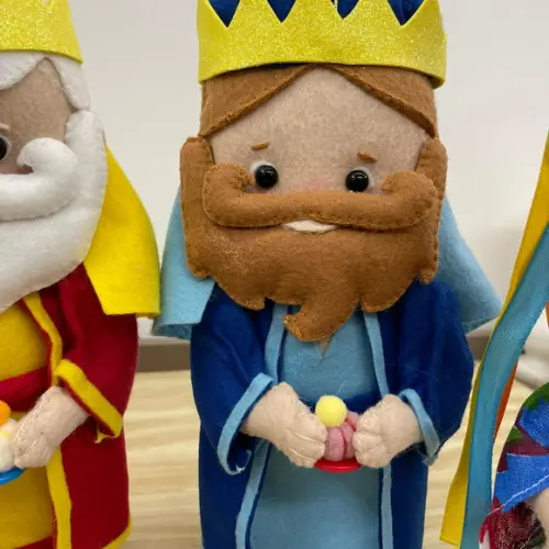 Reis Magos e Bastião de feltro decoração Festa Folia de Reis