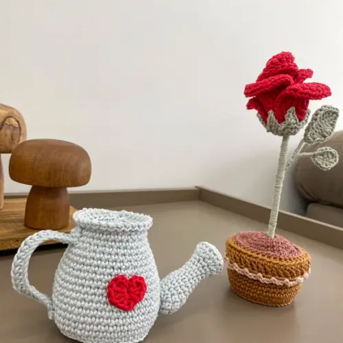 Rosa de Crochê presente feito à mão dia das mães