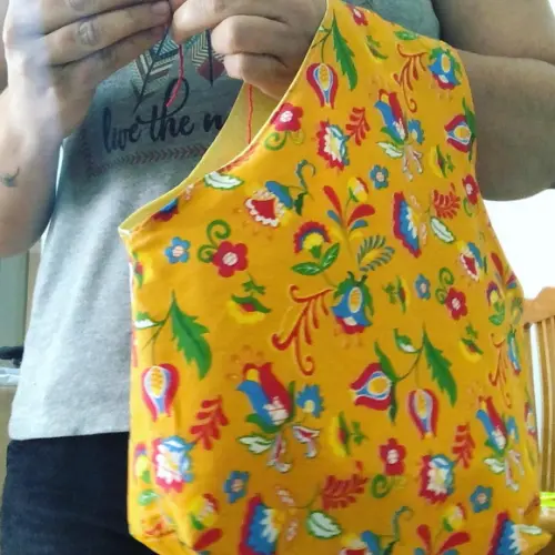 Sacola de Tecido presente crocheteiras feito à mão