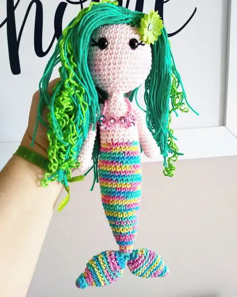 Sereia Amigurumi de crochê presente feito à mão para crianças