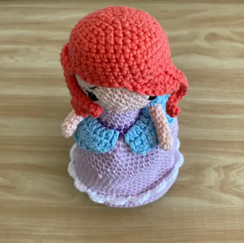 Sereia Que Vira Princesa amigurumi de crochê presente feito à m