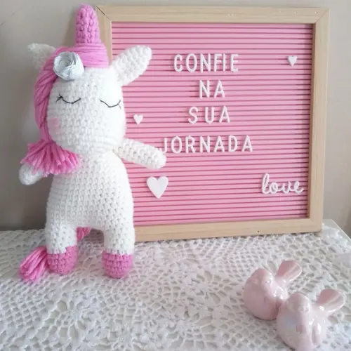 Unicórnio Amigurumi de crochê presente para o bebê