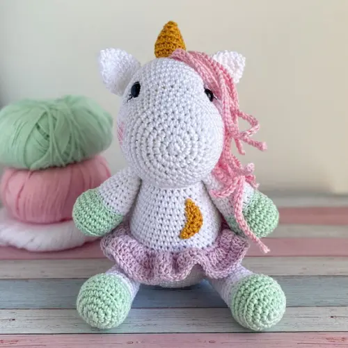 Unicórnio Bailarina Amgurumi de crochê presente para bebês e crianças