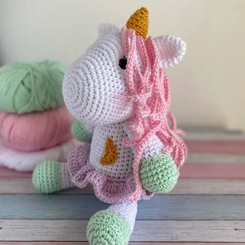 Unicórnio Bailarina Amgurumi de crochê presente para bebês e c