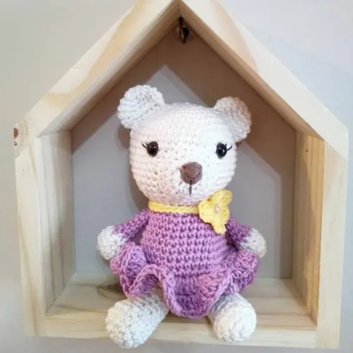 Ursinha Amigurumi de crochê presente para bebês e crianças