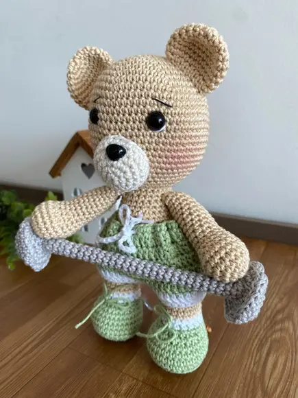 Ursinho Amigurumi Crossfit - Decoração para Quarto de Bebê