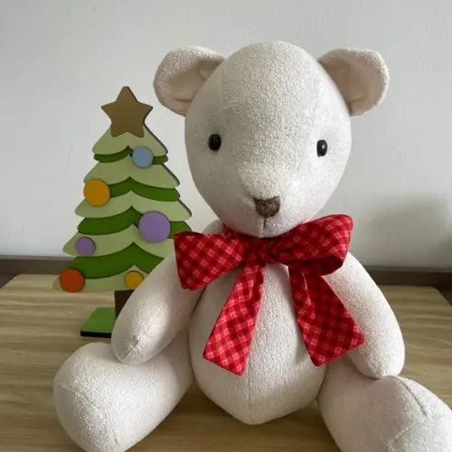 Ursinho de tecido decoração de natal artesanal