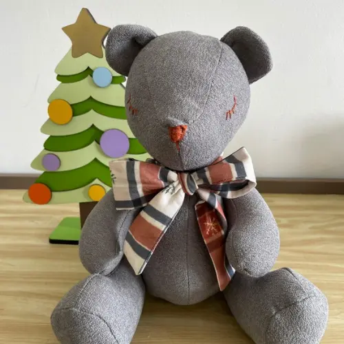 Ursinho de tecido decoração de natal artesanal