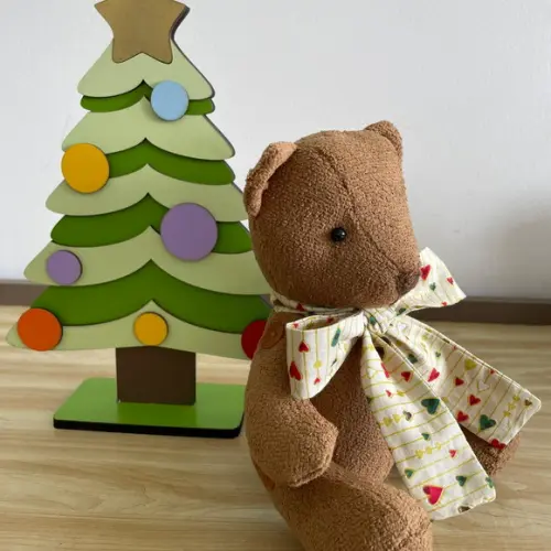 Ursinho de Veludo decoração de natal artesanal