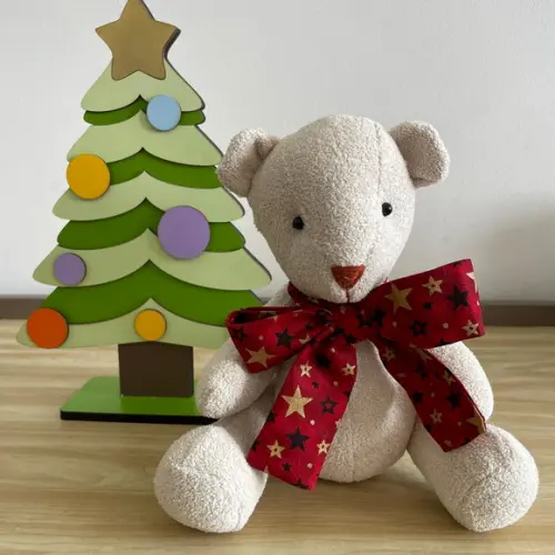 Ursinho de Veludo decoração de natal artesanal