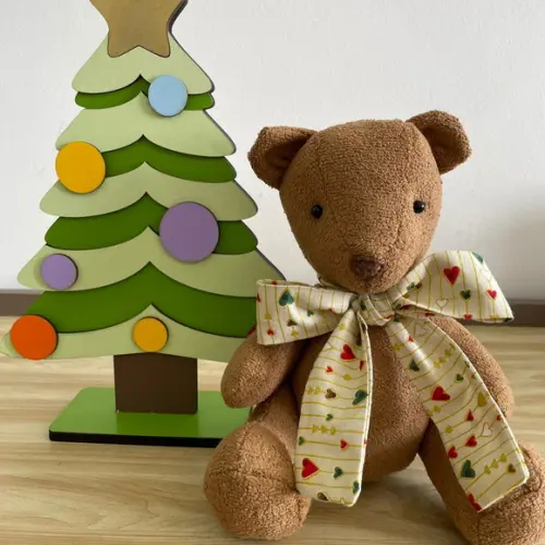 Ursinho de Veludo decoração de natal artesanal