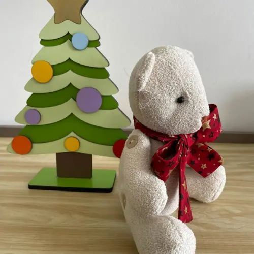 Ursinho de Veludo decoração de natal artesanal