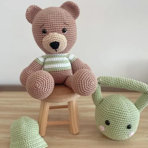 Urso Crossfit amigurumi de crochê presente feito à mão