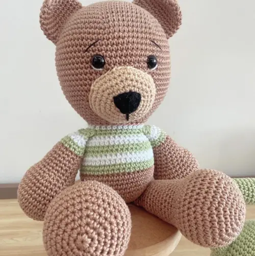 Urso Crossfit amigurumi de crochê presente feito à mão