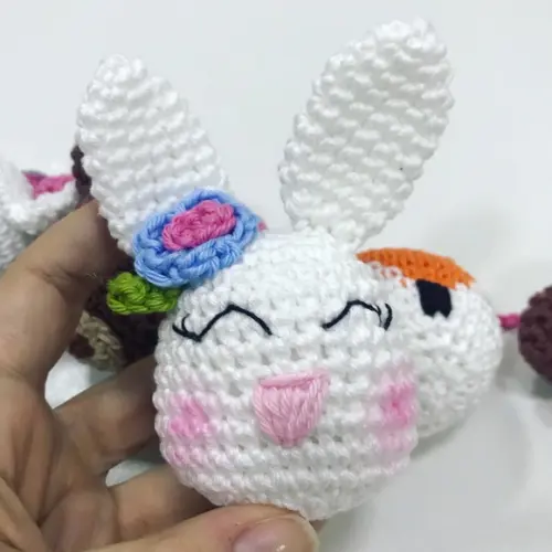 Varal de Bichinhos Amigurumi de crochê decoração feito à mão