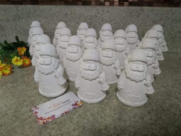 Kit 3 Peças de Gesso Papai Noel