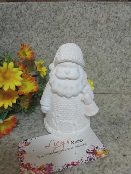 Kit 3 Peças de Gesso Papai Noel