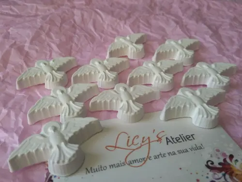 Kit 10 Pombas de Gesso / Artesanato