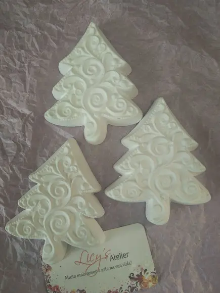 Kit 3 Pinheiro de Natal Gesso
