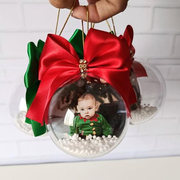 Bolinhas de Acrílico Natal Personalizada com Foto