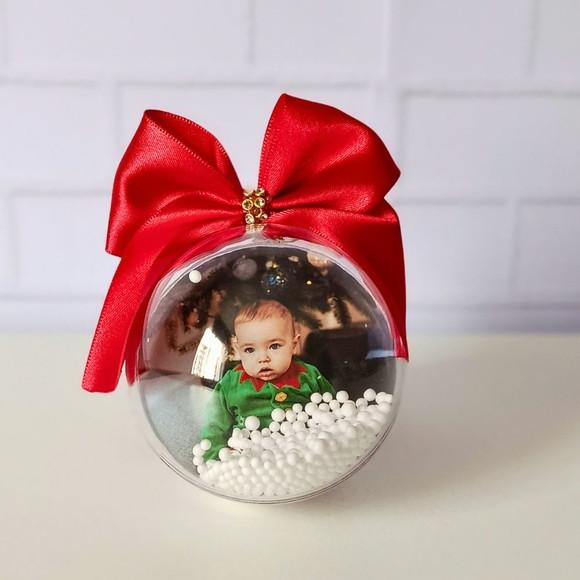 Bolinhas de Acrílico Natal Personalizada com Foto