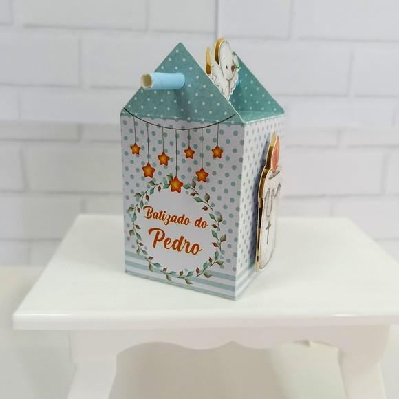 Caixa Canudo Semi Luxo Batizado Menino
