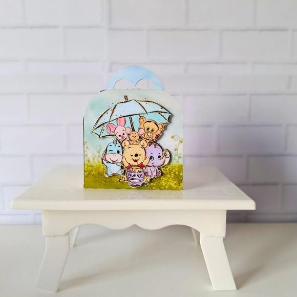 Caixa Maletinha Clássica Ursinho Pooh Cute Aquarela