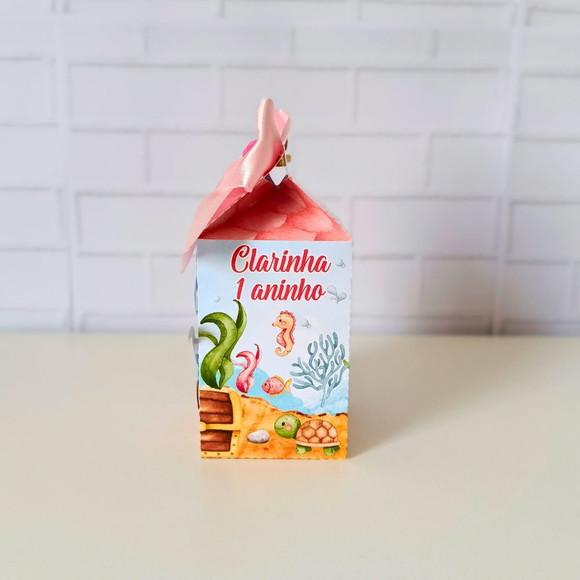 Caixa Milk Clássica Fundo do Mar Aquarela ( Menina )