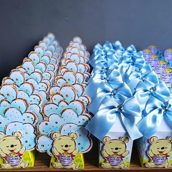 Kit Festa Clássico Ursinho Pooh Cute Aquarela 25 Peças