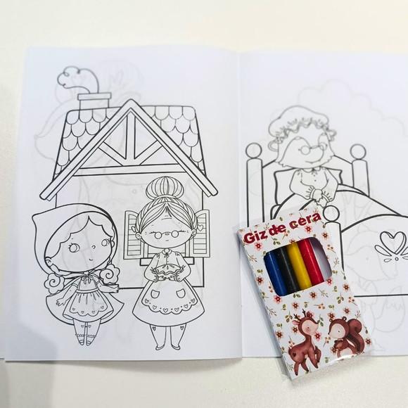 Livrinho de Colorir- Chapeuzinho Vermelho com Giz de Cera