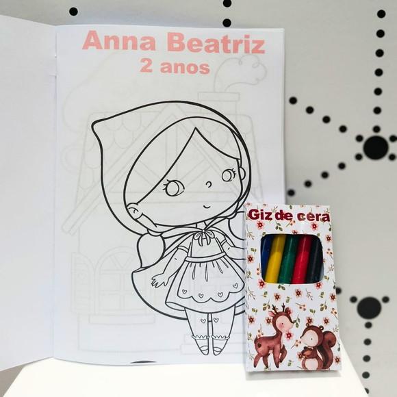 Livrinho de Colorir- Chapeuzinho Vermelho com Giz de Cera