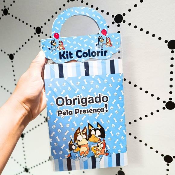 Livrinho de Colorir- Bluey Azul com Giz de Cera