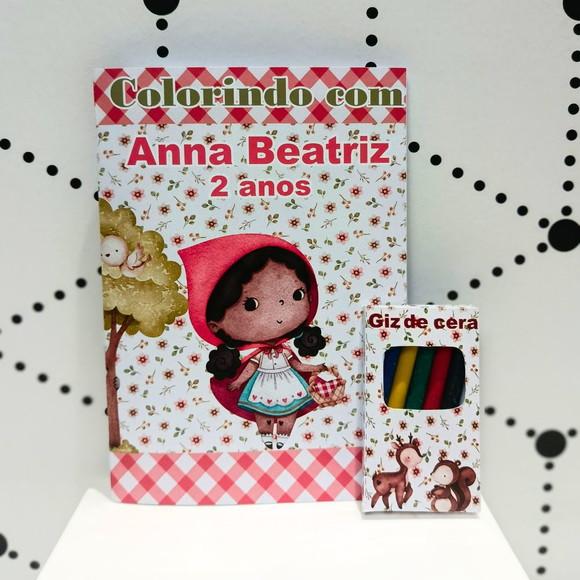 Livrinho de Colorir- Chapeuzinho Vermelho com Giz de Cera
