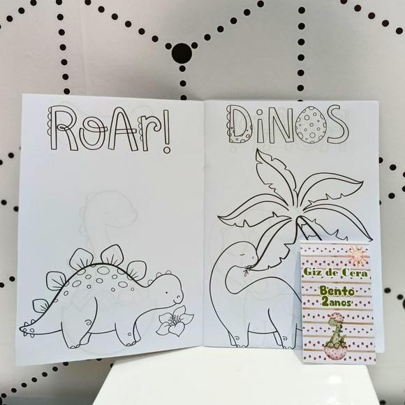 Livrinho de Colorir- Dino Baby com Giz de Cera