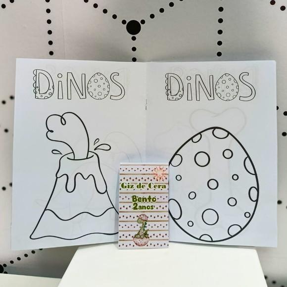 Livrinho de Colorir- Dino Baby com Giz de Cera