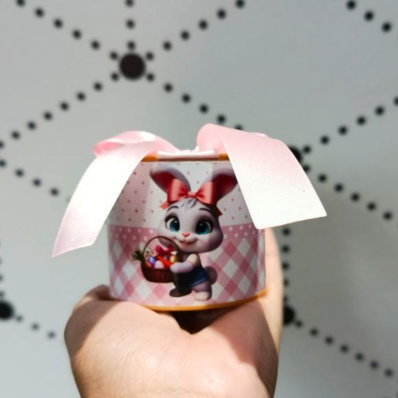 Mini Tubolatas 5x6 Personalizadas Páscoa Coelhinha Rosa