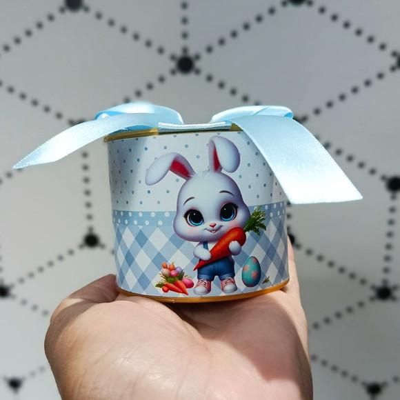 Mini Tubolatas 5x6 Personalizadas Páscoa Coelhinho Azul