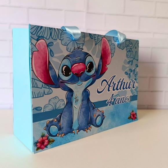 Sacola Personalizada Grande Stitch Azul
