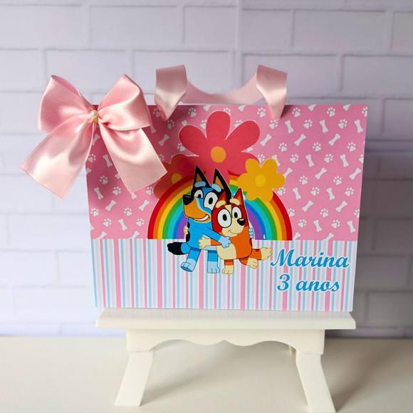 Sacolinha Personalizada (m 20x15 ) Bluey Rosa
