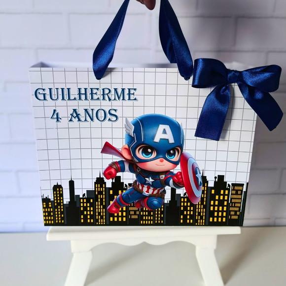 Sacolinha Personalizada (m 20x15 ) Capitão América Cute