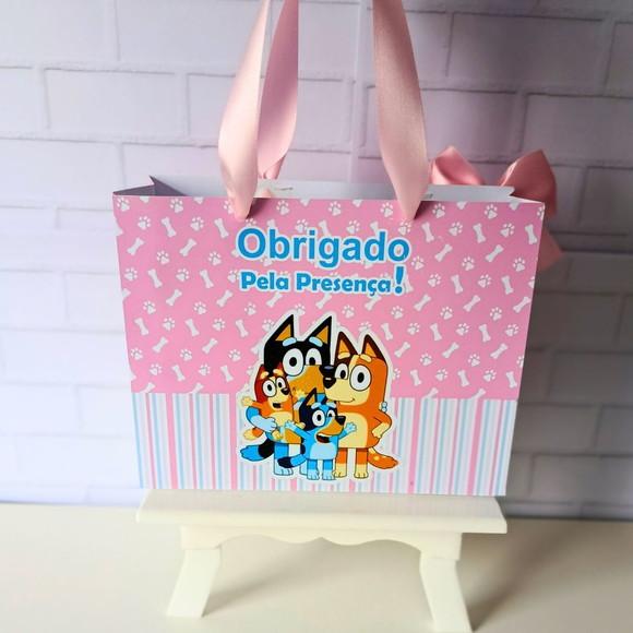 Sacolinha Personalizada (m 20x15 ) Bluey Rosa