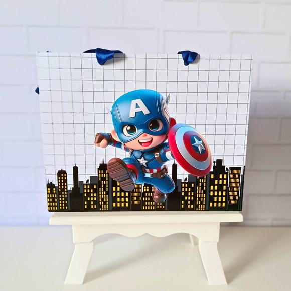 Sacolinha Personalizada (m 20x15 ) Capitão América Cute