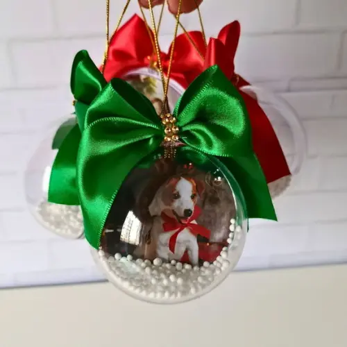Bolinhas de Acrílico Natal Personalizada com Foto
