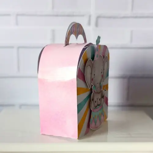 Caixa Maletinha Clássica Circo Rosa