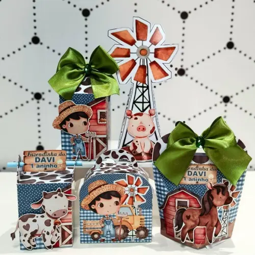 Kit Festa Clássico Fazendinha Aquarela 25 Peças