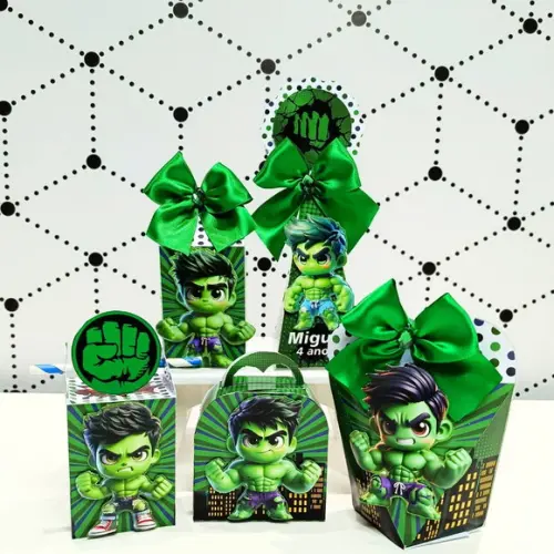 Kit Festa Clássico Hulk Cute 25 Peças