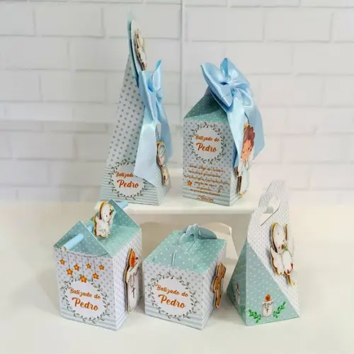 Kit Festa Semi Luxo Batizado Menino 25 Peças