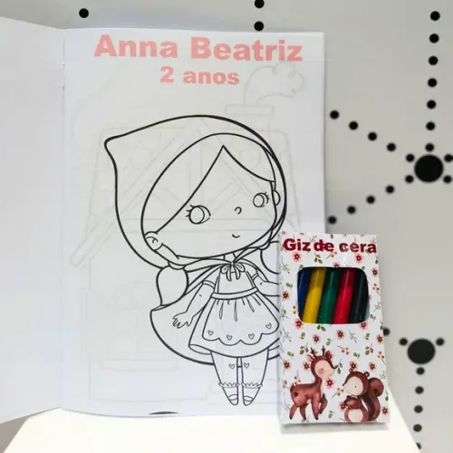 Livrinho de Colorir- Chapeuzinho Vermelho com Giz de Cera