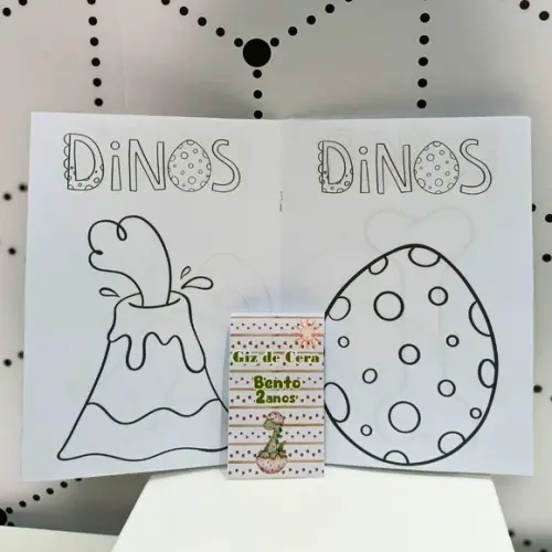 Livrinho de Colorir- Dino Baby com Giz de Cera