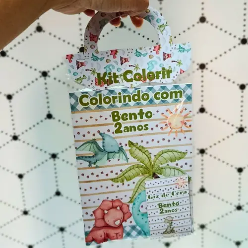 Livrinho de Colorir- Dino Baby com Giz de Cera